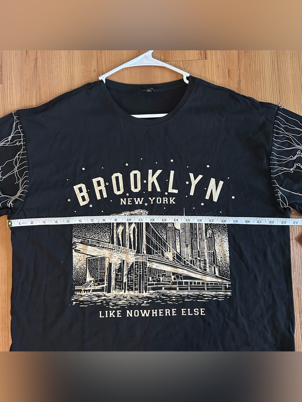 NWT Brooklyn New York Graphic Tee in Black with Embellishments Women’s - Picture 4 of 8